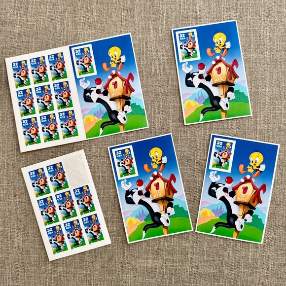 Vintage Sylvester & Tweety Stationery in Collectible Tin & Collectible Stamps - Picture 11 of 11